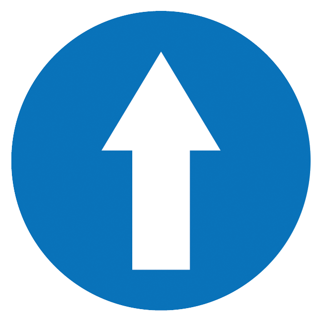 Space Markers Round Shape Blue Up Arrow