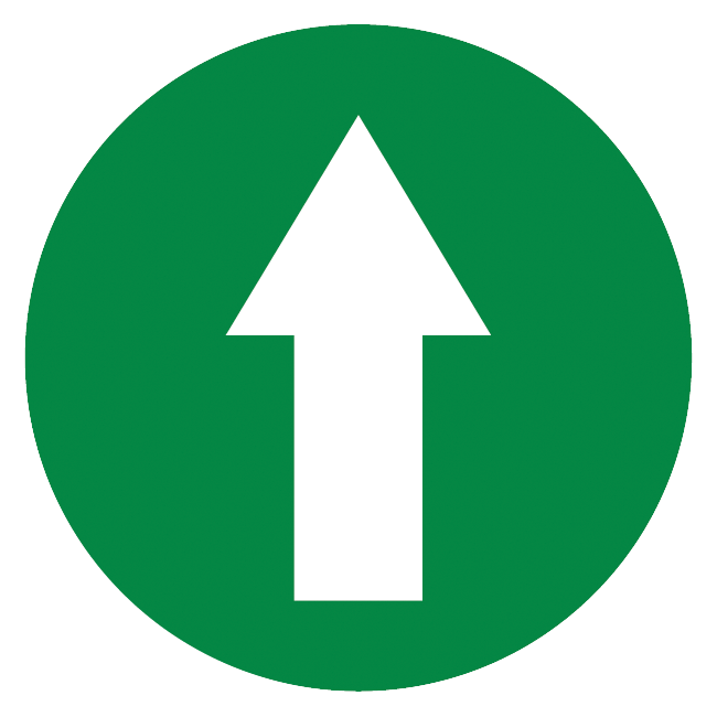 Space Markers Round Shape Green Up Arrow